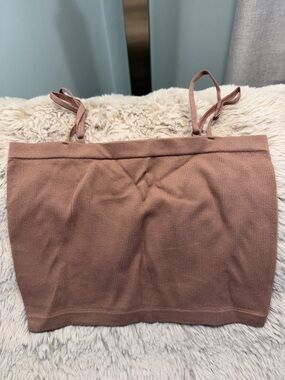 Bozzolo Cropped Tank Top in Warm Brown
